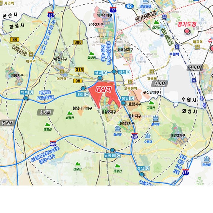 [화성=뉴시스] 화성시 봉담3 공공주택지구 위치도 (사진 = 화성시 제공)