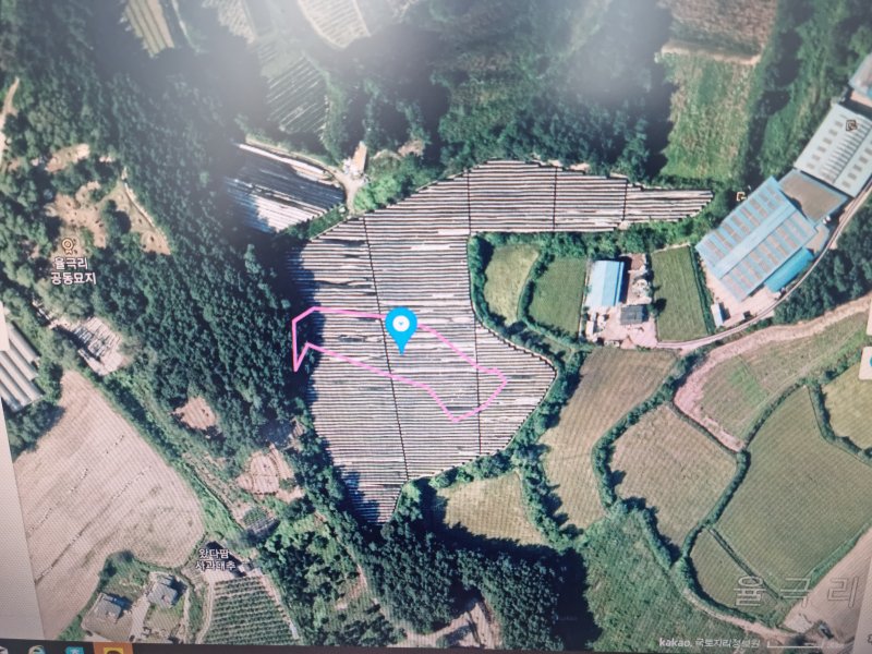 흥천면 율극리 193-4 일대(카카오맵, 국토지리정보원 촬영)