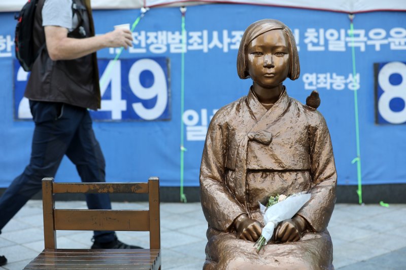 서울 종로구 옛 일본대사관 앞 소녀상 ⓒ News1 이승배 기자