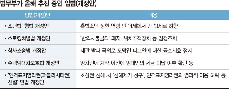 촉법소년 만13세·스토킹 처벌 강화 추진