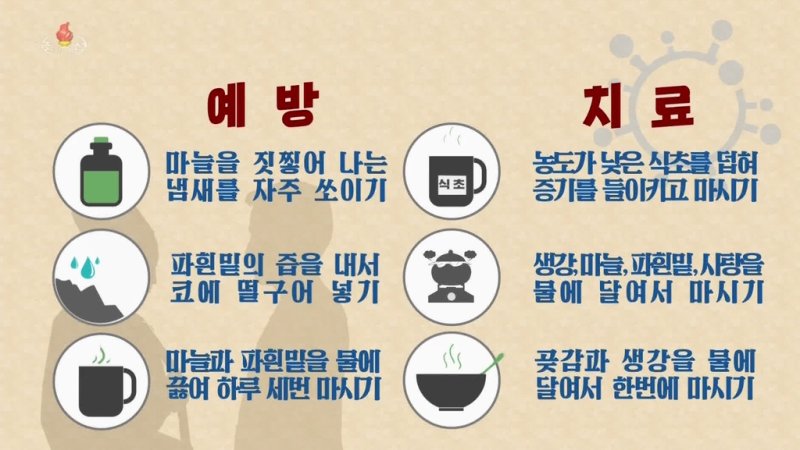 [한반도의 오늘] "데운 식초 마시기"…치료약 부족 北, 독감에 민간요법 전파 [조선중앙TV 캡처]