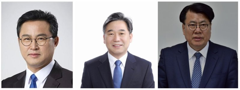 민주당 총선 출마 예장자 왼쪽부터 이경용, 이후삼, 이근규