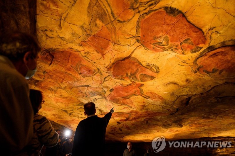 알타미라 동굴벽화 epa08474735 View of the new cave of the National Museum of Altamira in Santillana del Mar, Cantabria, northern of Spain on 09 June 2020 during the first day of its reopening aftre three months closed due to the pandemic. EFE/Pedro Puente Hoyos EPA/Pedro Puente Hoyos