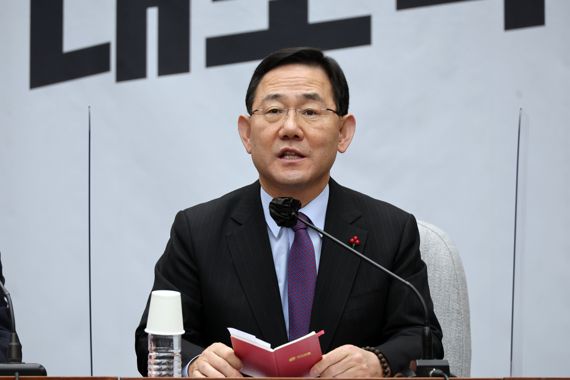 국민의힘 주호영 원내대표가 10일 오전 서울 여의도 국회에서 열린 원내대책회의에서 발언하고 있다. 사진=서동일 기자