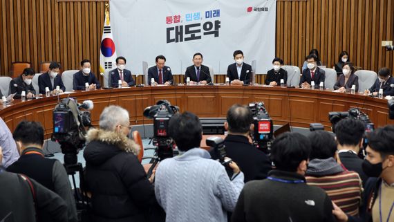 국민의힘 주호영 원내대표가 10일 오전 서울 여의도 국회에서 열린 원내대책회의에서 발언하고 있다. 사진=서동일 기자