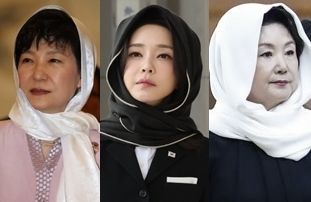 박근혜 전 대통령, 김건희 여사, 김정숙 여사 (왼쪽부터)