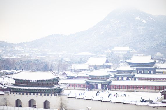 경복궁의 설경 광화문과 근정전이 보인다. /사진=서울관광재단