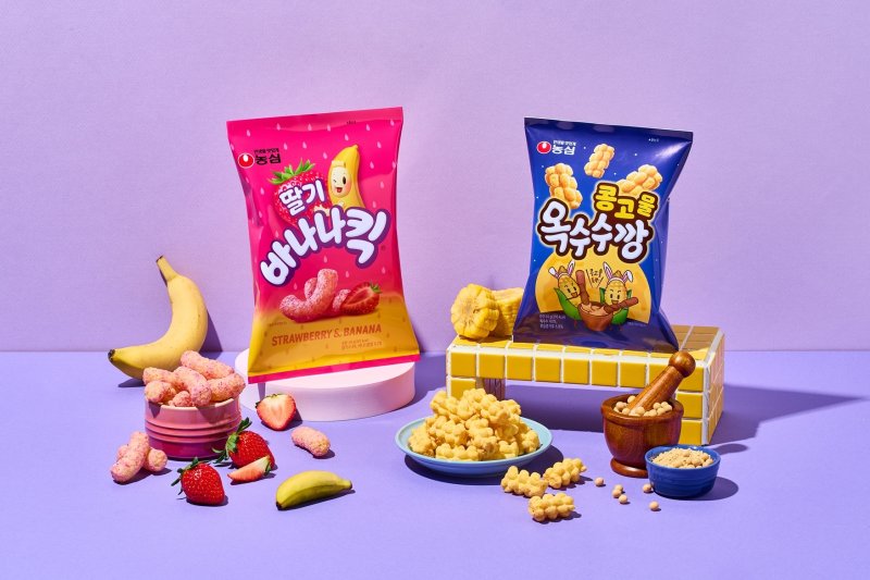 농심, 딸기바나나킥·콩고물옥수수깡 출시 