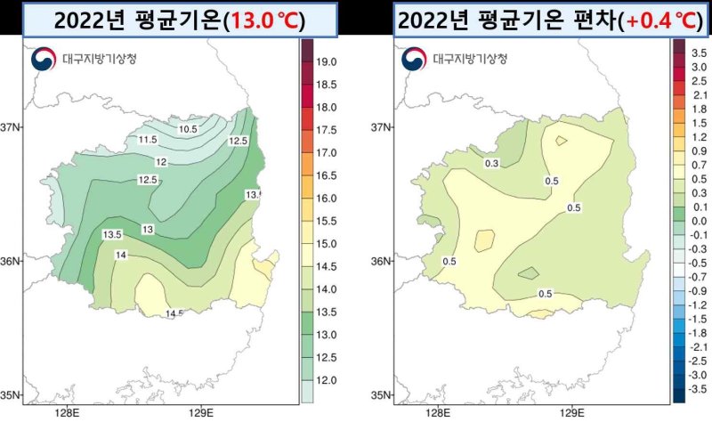 [대구=뉴시스] 지난해 대구·경북 연평균기온이 1973년 이후 아홉 번째로 높았던 것으로 나타났다. (사진 = 대구지방기상청 제공) 2023.01.21. photo@newsis.com *재판매 및 DB 금지