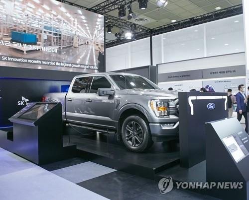 SK온 전기차 배터리 탑재된 미국 포드 F-150(SK온 제공). 연합뉴스