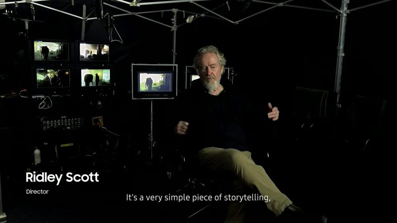 '에일리언' 시리즈로 유명한 리들리 스콧 감독이 갤럭시S23 울트라로 영화를 촬영한 소감에 대해 이야기하고 있다. (갤럭시언팩2023 영상 갈무리)