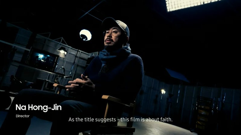 '곡성' 나홍진 감독이 갤럭시S23 울트라로 촬영한 영화 '페이스'(FAITH)에 대해 소개하고 있다. (갤럭시언팩 2023 영상 갈무리)