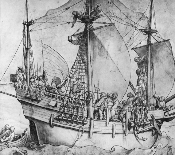 16세기 범선의 모습을 그린 그림. 사진=위키피디아.