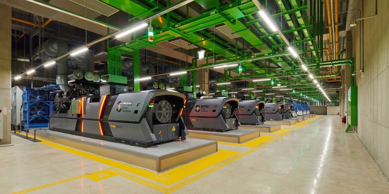 네이버 데이터센터의 '다이나믹 전원공급장치(UPS)실' 내부 (네이버 제공)