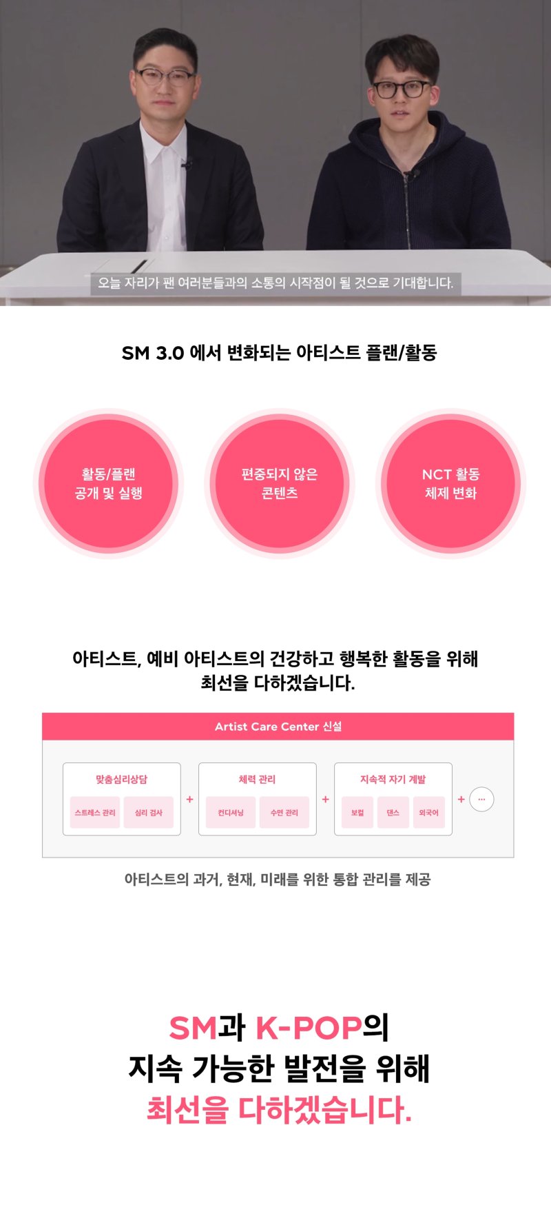 NCT 무한 확장 종료→아티스트 라이프 플래닝…SM 3.0 전략 공개