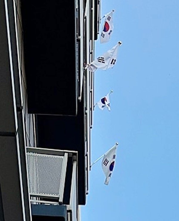 세종시 한솔동 한 아파트단지에 게양된 태극기 [세종시 인터넷 커뮤니티 캡처. 재판매 및 DB 금지]