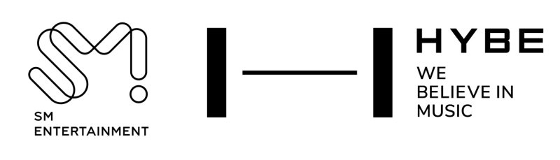 [서울=뉴시스] SM엔터테인먼트, 하이브 로고. /사진=뉴시스