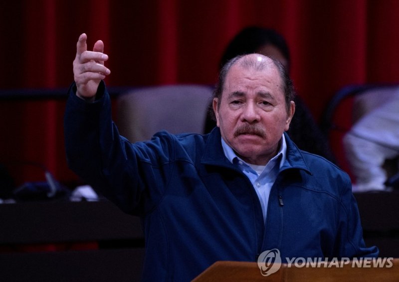 다니엘 오르테가 니카라과 대통령 FILE PHOTO: Nicaragua's President Daniel Ortega delivers a speech during an extraordinary session of the National Assembly of People's Power of Cuba in commemoration of the 18th anniversary of the creation of ALBA-TCP at the Convention Palace in Havana, Cuba, December 14, 2022. Yam