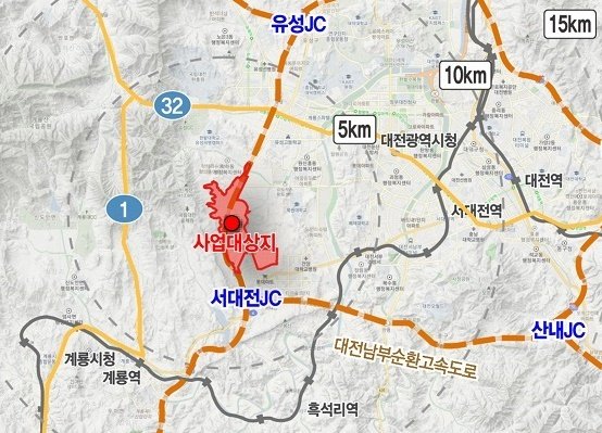 대전 유성구 교촌동 일원에 조성될 나노·반도체 국가산업단지 위치도. (대전시 제공) /뉴스1