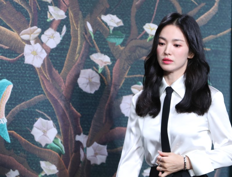 배우 송혜교가 20일 서울 종로구 JW 메리어트 동대문 스퀘어 서울에서 열린 넷플릭스 드라마 '더 글로리' 제작발표회에 참석하고 있다.2022.12.20/뉴스1 ⓒ News1 권현진 기자