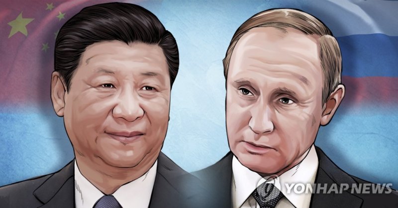 시진핑 중국 국가주석(왼쪽)과 블라디미르 푸틴 러시아 대통령. 이미지=연합뉴스.