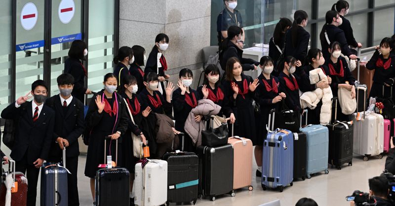 일본 고등학교 단체여행 입국