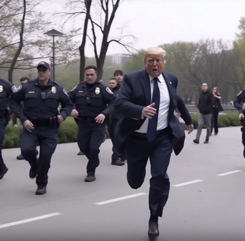 미국서 난리난 '트럼프 체포' 사진, 자세히 보니...