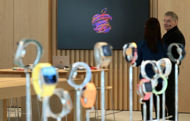 29일 오전 서울 강남구 애플스토어 강남점에서 미디어 프리뷰 행사가 진행되고 있다. 2023.3.29/뉴스1 ⓒ News1 김진환 기자