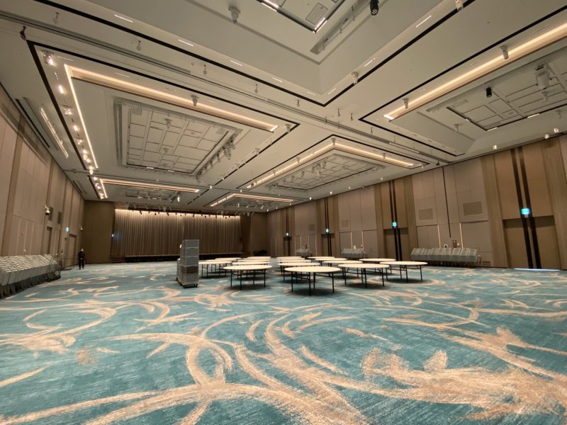 [부산=뉴시스] 시그니엘 부산 연회장 그랜드블룸 내부. (사진=동효정 기자) 2023.03.30. vivid@newsis.com *재판매 및 DB 금지