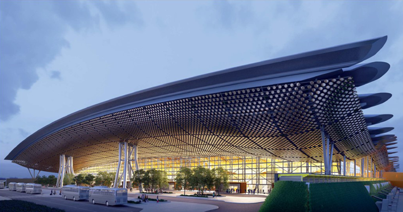 삼성물산이 시공중인 대만 타오위안 국제공항 제3터미널 신축 공사에 들어가는 건설용 내진 후판 7만t을 포스코가 전량 수주했다. 대만 타오위안 공항 제3터미널 조감도. 포스코 제공
