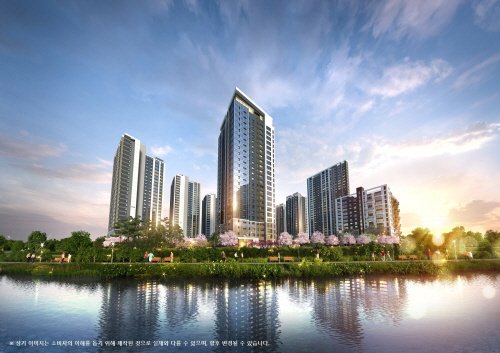 e편한세상 탕정 퍼스트드림 수변투시도