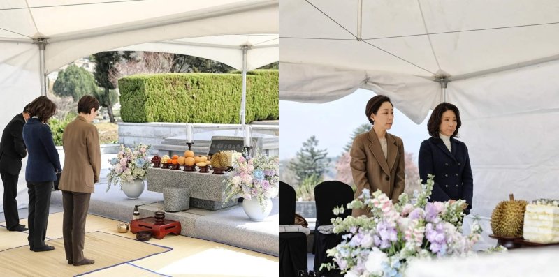 구지은 아워홈 부회장이 최근 차녀 구명진 씨와 故 구자학 회장 1주기를 맞아 장지를 방문했다.(구지은 아워홈 부회장 SNS)