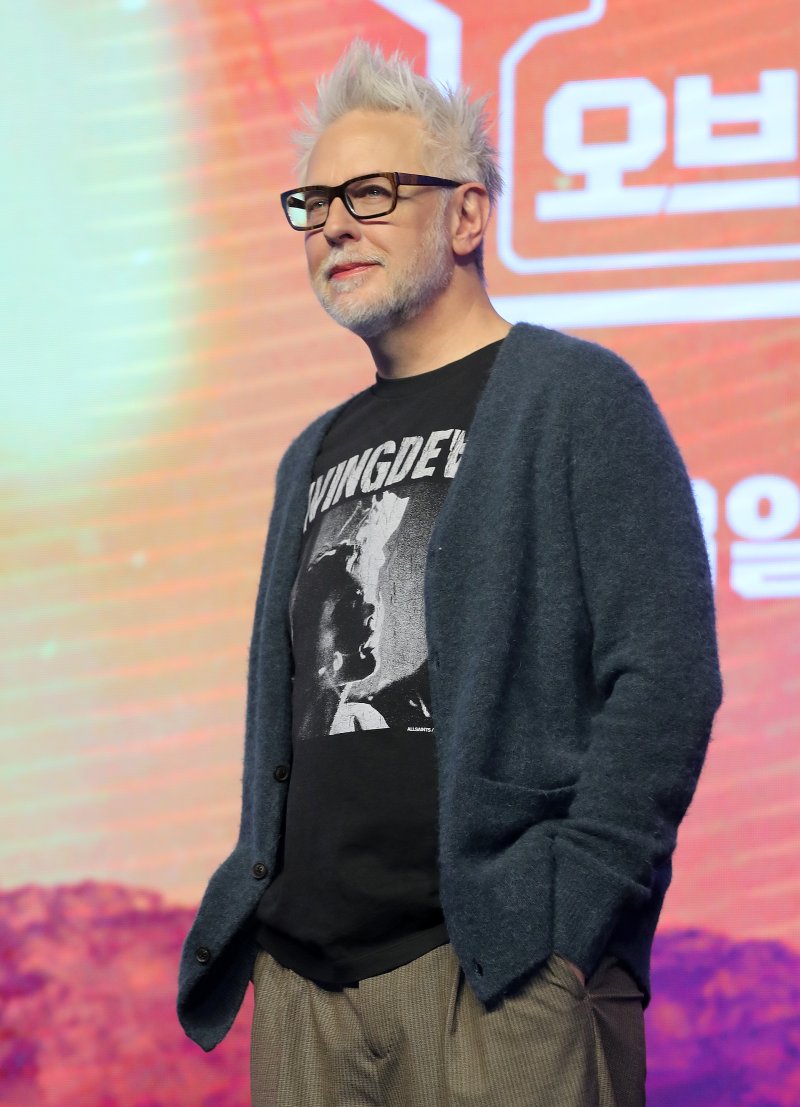 제임스 건 감독이 18일 오전 서울 영등포구 여의도 콘래드 서울에서 열린 영화 '가디언즈 오브 갤럭시: 볼륨(Volume) 3' 프레스 컨퍼런스에 참석해 포즈를 취하고 있다. 2023.4.18/뉴스1 ⓒ News1 김진환 기자