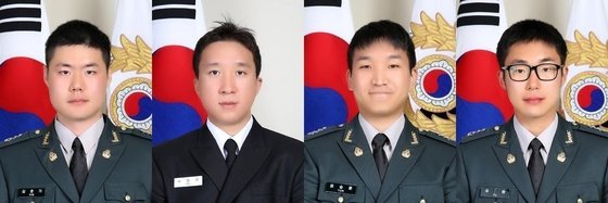 왼쪽부터 김준기 대위, 서정언 대위, 윤승훈 대위, 유환 대위. 사진=국군의무사령부 제공