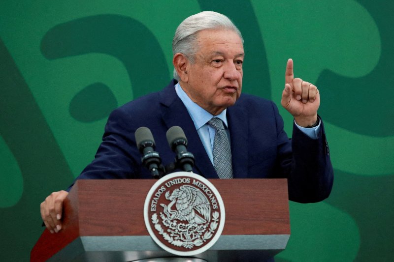 안드레스 마누엘 로페스 오브라도르 멕시코 대통령이 지난 3월 9일 멕시코의 멕시코시티에서 연설하고 있다.로이터연합뉴스