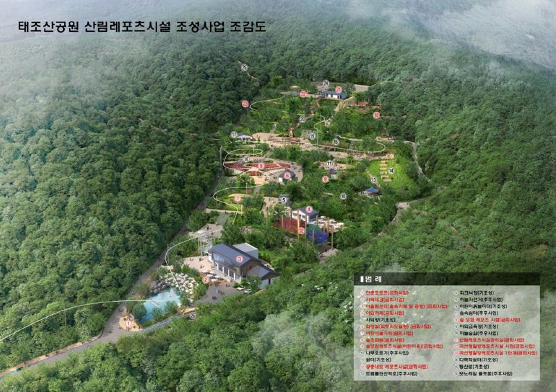 충남 천안 태조산 산림레포츠단지 조감도