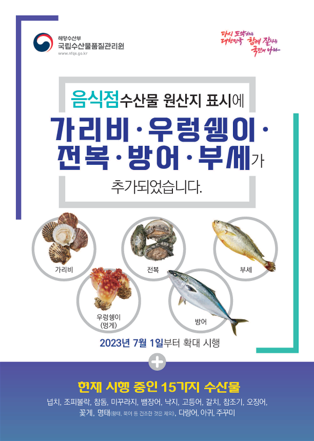 일본산 수입 수산물 원산지 표시 점검 나선 전남도...6월 말까지 300개소 살핀다