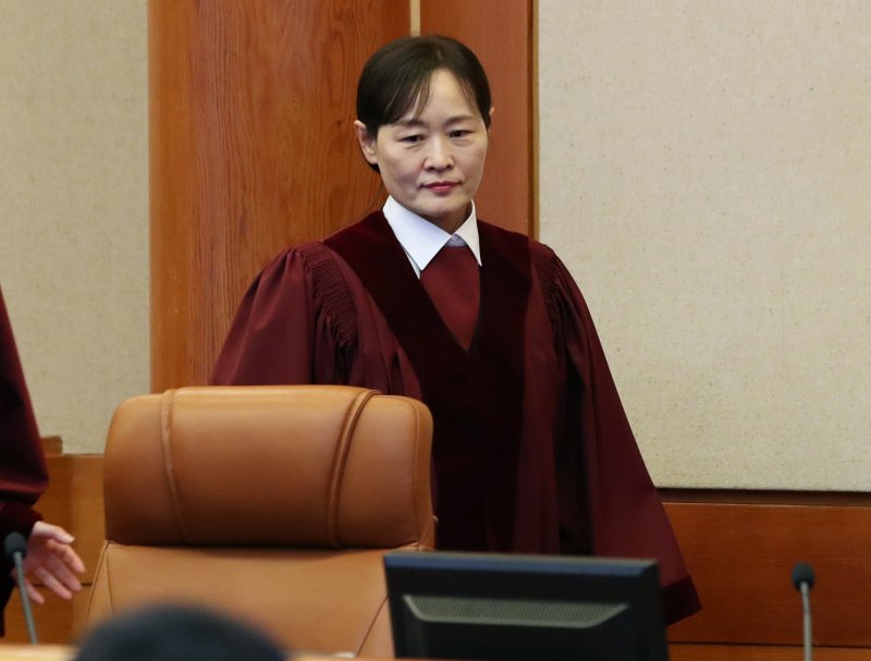 9일 오후 서울 종로구 헌법재판소 대심판정에서 열린 이상민 행정안전부 장관의 탄핵심판 1차 변론기일에 정정미 헌법재판관이 참석하고 있다. 2023.5.9/뉴스1 ⓒ News1 구윤성 기자