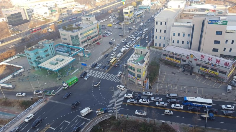 보라교사거리 일원 만성 정체 [용인시 제공. 재판매 및 DB 금지]