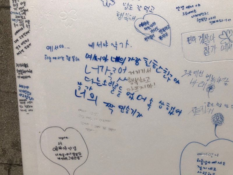 “하늘에선 어린이날 잘 보내” “너의 가장 친한 친구야. 네가 죽었다는 소리를 듣고 속상했어. 잘가.” 예서양을 그리워하는 친구들이 써놓은 편지들. 2023.5.9/뉴스1 ⓒ News1 박상아 기자