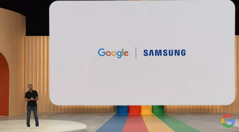 구글 사미어 사마트 제품 담당 부사장이 최근 구글 개발자 행사 '구글 I/O' 키노트에서 삼성과의 XR 협력을 언급하고 있다. 구글 유튜브 캡처