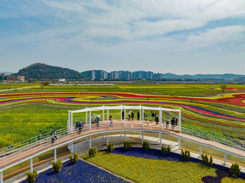 순천만국제정원박람회장과 순천만습지 사이 농경지에 조성한 '경관정원' 순천만국제정원박람회조직위 제공