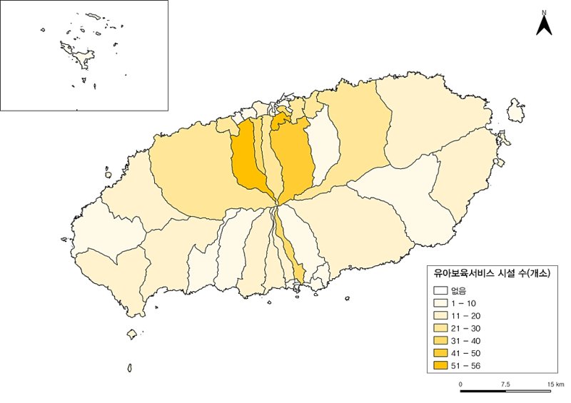 [제주=뉴시스] 2022년 기준 제주도내 유아보육서비스 시설 현황. (그림=제주도 제공) *재판매 및 DB 금지