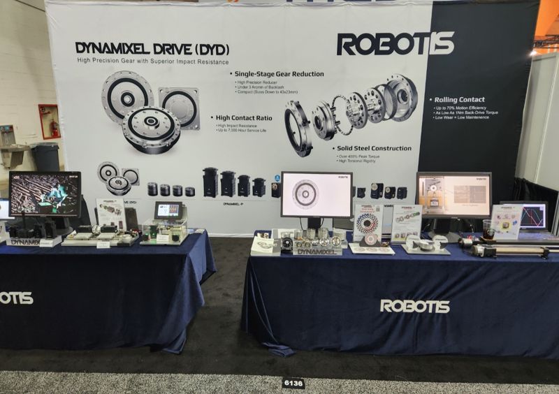 로보티즈는 미국 디트로이트에서 개최되는 '오토메이트 2023'에서 로봇 핵심부품을 선보이고 있다. 로보티즈 제공