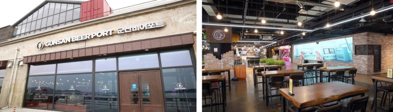 째보스토리 안의 대형 수제맥주 판매관 외부와 내부의 모습 [촬영 = 백도인 기자]