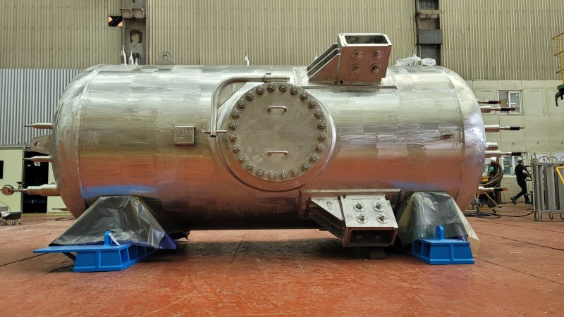 두산에너빌리티가 제작한 국제핵융합실험로(ITER) 가압기. 두산에너빌리티 제공