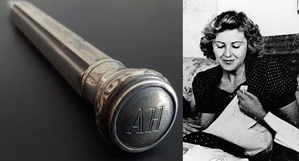 아돌프 히틀러의 애인 에바 브라운(오른쪽)이 선물한 연필 /사진=블룸필드 경매 홈페이지 연합뉴스