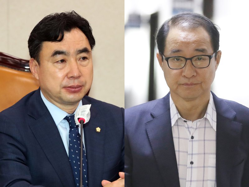 윤관석 의원(왼쪽)과 이성만 의원. 2023.5.24/뉴스1 ⓒ News1 임세영 기자 /사진=뉴스1