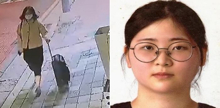 CCTV에 포착된 정유정(왼쪽), 정유정의 증명사진. 사진=KBS 보도화면, 부산경찰청