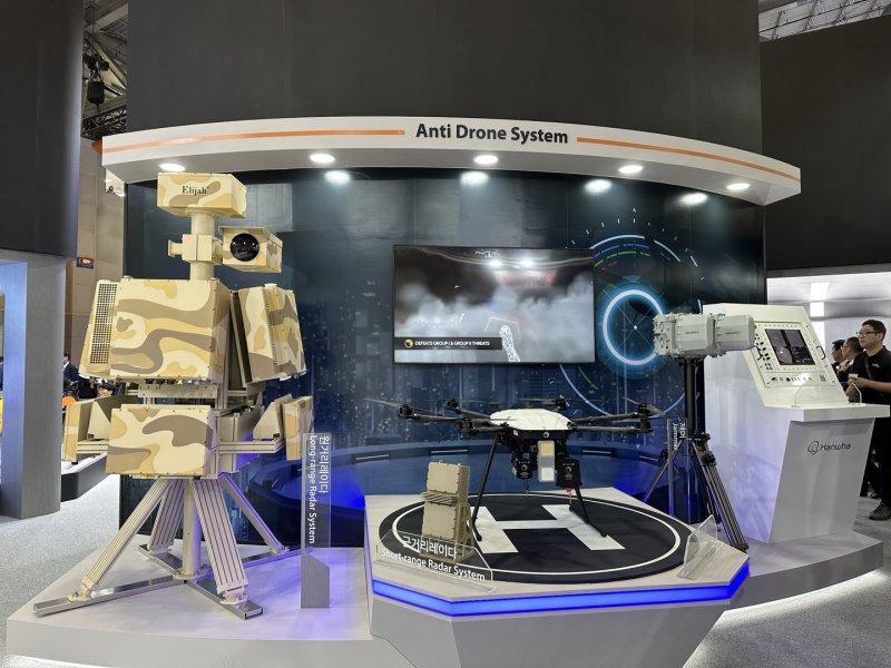 제13회 국제해양방위산업전(MADEX 2023)이 7일 부산 벡스코에서 열렸다. 사진은 한화시스템의 '안티 드론 시스템' 2023.6.7./뉴스1